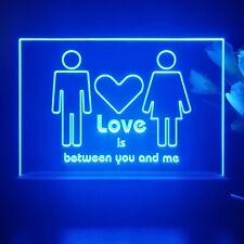 ADVPRO Love is Between You & Me Heart Tabletop USB LED Neon Night Sign st5-j5020