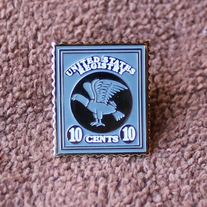 US F-1 F1 10c Registry Postage Stamp Hat Lapel Pin Tie-Tack Eagle Bird - Picture 1 of 3