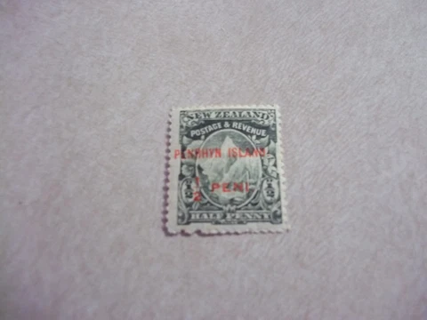 PENRHYN COOK ISLANDS Stamps SG 9 Scott 5 Vermillion OVPT OG Hinged Cover