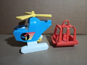 Vintage Fisher Price Hubschrauber Lufthebebühne & Frachtkäfig 1978 BESCHREIBUNG LESEN  - Bild 1 von 14