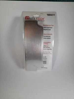 Utilitech Decorative End Caps #0004211 Satin Nickel Finish Magnetic Back 2 pack - Image 1 of 3