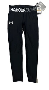 Under Armour NWT Size Small Youth Girls Athletic Leggings Fitted Long Black - Picture 1 of 2