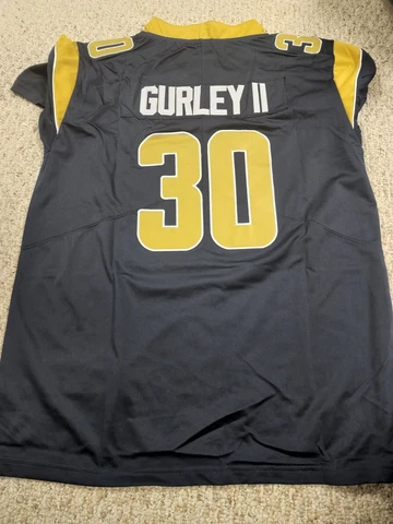 Los Angeles Rams #30 Todd Gurley Dark Blue Home Jersey Men's Size Medium SB53 Cover