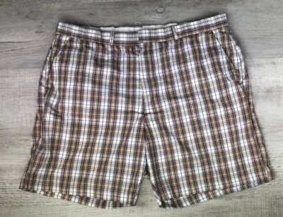 Pantalones cortos de golf vintage White Fish Bay años 70 80 marrón blanco a cuadros para hombre talla 38-40 Foto 1 de 4