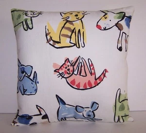 Decorative Pillows Animal Print 13X13 Pastel Colors Handmade Cats Dogs NWOT - Picture 1 of 6