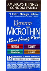 Kimono MicroThin Sheer Condoms Variety Pack - 12 count - Picture 1 of 3