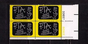 US USA Sc# 1463 var MNH FVF PL# BLOCK Parent Teacher Assn PTA Blackboard Chalk - Picture 1 of 1