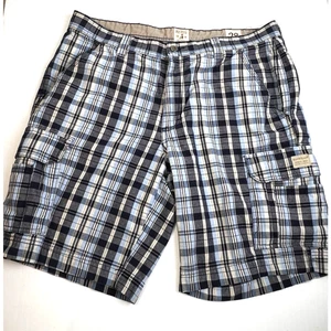 Red Head Brand Co Plaid Cargo Shorts Men's 38 Blue Black Preppy Outdoors Casual - Picture 1 of 12