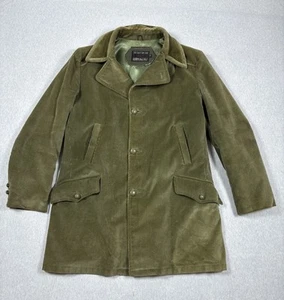 Vintage 1970s Sears Jacket  44 Large Olive Green Corduroy Barnstormer Coat Lined - Picture 1 of 13