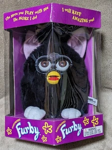 New in Box Vintage 1999 Furby 70-800 Black/White Skunk Brown Eyes Sealed Tiger - Picture 1 of 7