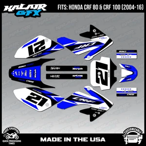 Graphics Kit for HONDA CRF80 CRF100 (2004-2016) OG CREW - Blue CRF80 CRF100 - Picture 1 of 4