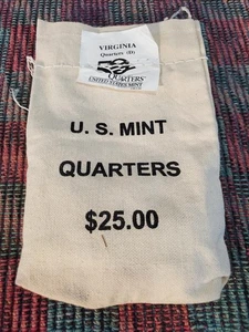 2000-D $25 MINT BAG VIRGINIA QUARTERS 100 BU COINS TOTAL - Picture 1 of 1