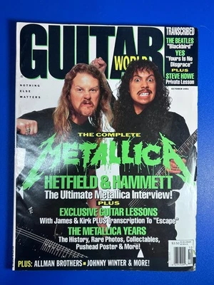 Guitar World October 1991 Metallica Hetfield & Hammett Cover Poster Attached Foto 1 de 3