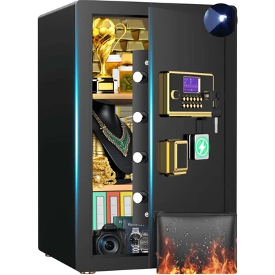 BESAFETY 2.5 to 5.5 Cuft Safe Box, Digital Keypad Home Security Safe Box