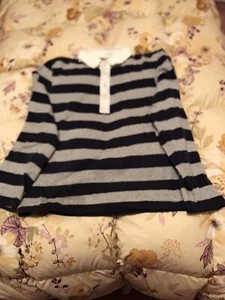 American Apparel Boys Blue And Grey Rugby Polo Size S - Picture 1 of 4