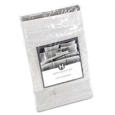 HOTEL COLLECTION MODERN PLAID 2 KING PILLOW SHAMS  NEW - Image 1 of 3