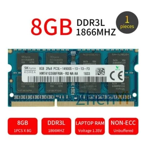 SKHynix 8GB PC3L-14900S 2Rx8 DDR3L 1867MHz 1.35V 204Pin SODIMM Laptop Memory RAM - Picture 1 of 6