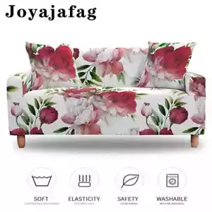 1/2/3/4 Seater Flowers Elastic Sofa Covers Washable Sectional Corner Slipcovers - Picture 1 of 27