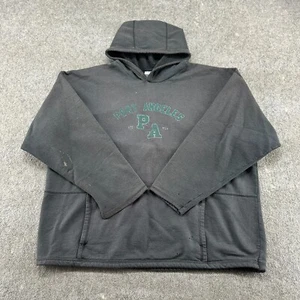 DE COLECCIÓN Sudadera con Capucha Desteñida por el Sol Para Hombres 2XL Pullover Negro Cuadrado Envejecido Golpeado Y2K - Imagen 1 de 20