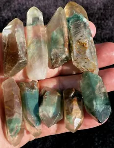 131,5g 9 Stück Super! Natürliches Phantom grüner Geist Lemurie Kristall Präparat ie2211 - Bild 1 von 12
