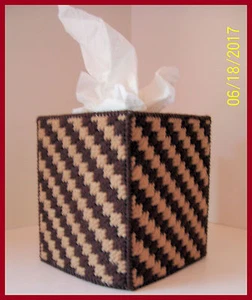 CUBIERTA CAJA DE TELA DE LONA DE PLÁSTICO MARRÓN BRONCEADO HECHA A MANO - Imagen 1 de 1