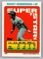 1990 Topps Mini Superstar Sticker Rickey Henderson #50 - HOF NM-MT *TEXCARDS*