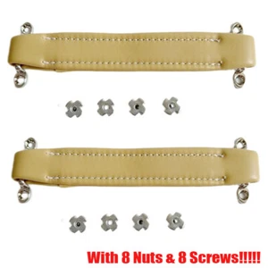 2PACK Cream Vintage Guitar AMP Amplifier PU Leather Handle for Fender Ampeg AMPS - Picture 1 of 6