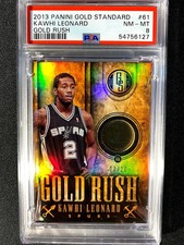 2013 GOLD STANDARD GOLD RUSH KAWHI LEONARD #61 14K PSA 8 NM/MT SSP #D /20 G1799