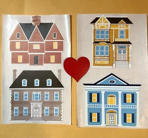 4 RARE Vintage 80s Mrs Grossmans Historic American House Stickers By The Yard - Picture 1 of 3