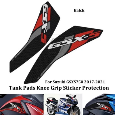 For Suzuki GSXS750 Z 2017-21 Black Tank Pads Knee Grip Sticker Protection Decal - Image 1 of 4