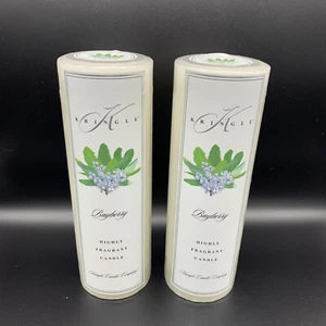 Kringle Candle Bayberry Two 9” Pillars White Retired Fragrant Christmas NEW NOS - Picture 1 of 6