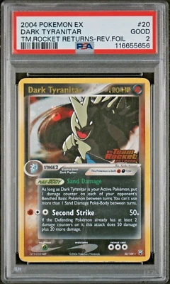 PSA 2 2004 Pokemon EX Team Rocket Returns Dark Tyranitar Reverse Holo 20/109 - Image 1 of 2