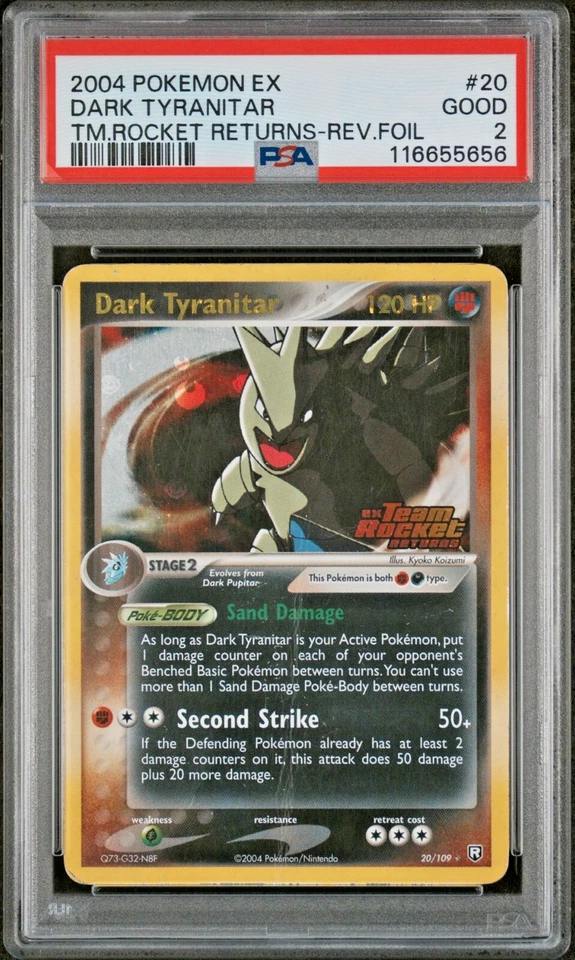 PSA 2 2004 Pokemon EX Team Rocket Returns Dark Tyranitar Reverse Holo 20/109 - Image 1 of 2