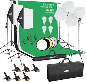 EMART 8.5 X 10 Ft Backdrop Support System, Professional Photography Lighting Kit - Picture 1 of 12