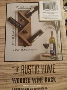 THE RUSTIC HOME - Essentials Wooden Wine Rack Shelf - 6-SPACES - NEW - Picture 1 of 8