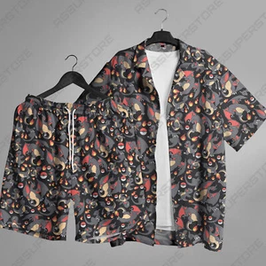 Charmander Charizard Hawaiian Button-Up Shirt Fire Charmander Shirt Gift - Picture 1 of 4