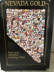 Nevada Gold seltene und veraltete Gaming Chips Poster kostenloser Versand - Bild 1 von 7