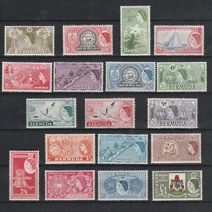 BERMUDA 1953 SET OF QUEEN ELIZABETH STAMPS MINT TO ONE POUND S.G. 135-150