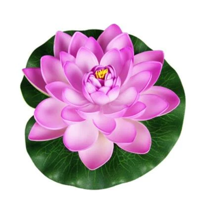 2Pcs Lotus flowers Artificial Plants Water floating plant Pool Fish Tank Decor Foto 1 de 4