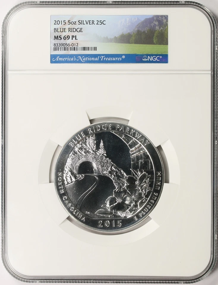 2015 Blue Ridge Parkway ATB 5 oz Silver Quarter 25c NGC MS69PL - Image 1 of 4