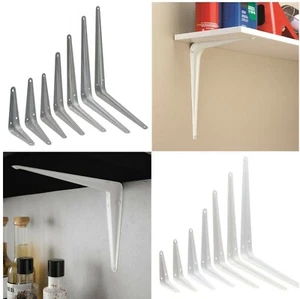 LONDON SHELF BRACKET QUALITY WHITE GREY METAL L SHAPE SUPPORT WALL DIY STORAGE - Picture 1 of 8