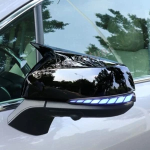 Pair Glossy Black Side Rearview Mirror Cover Trim For Toyota Sienna 2021-2024 - Picture 1 of 7