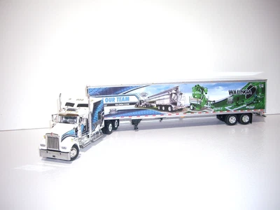 DCP FIRST GEAR 1/64 WALINGA LOGOED KW W900L 86" STUDIO SLEEPER & TANDEM TRAILER - Image 1 of 4