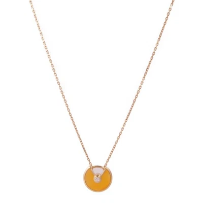 *15% DE DESCUENTO* Collar Cartier Amulette De Cartier XS B7224518 Diamante Rojo Jade 18KPG Foto 1 de 4