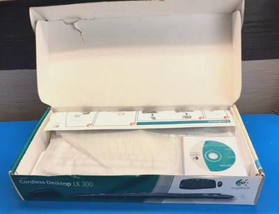 Logitech Cordless LX300 Desktop Express Keyboard and Mouse Combo - White - Image 1 of 4