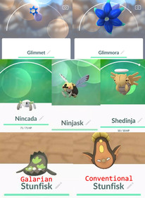 GLIMMET GLIMMORA NINCADA NINJASK SHEDINJA STUNKISK  UNOVA CONVENTIONAL GALAR
