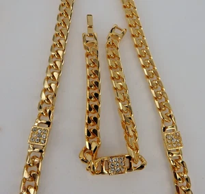 Neugablonz Panzer-Ketten Schmuckset überlanges Collier 83cm und Armband (118036) - Bild 1 von 11