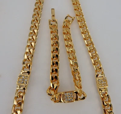 Neugablonz Panzer-Ketten Schmuckset überlanges Collier 83cm und Armband (118036) - Bild 1 von 4