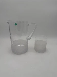 Tiffany & Co. Diamond Point Crystal Glass  Old Fashioned Mug & Pitcher Read!!!! - Picture 1 of 10