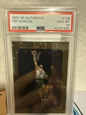 1997 SP Authentic #128 Tim Duncan PSA 10 RC Rookie Spurs - Image 1 of 4